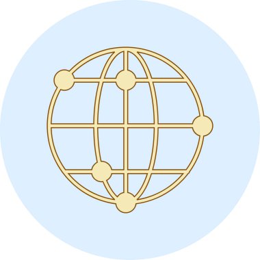 Genel ağ simgesinin vektör illüstrasyonu