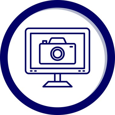 Bilgisayar. Web simgesi basit illüstrasyon