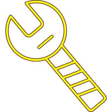 İngiliz anahtarı simgesi vektör illüstrasyonu