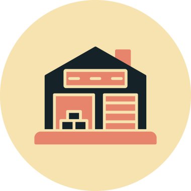 Depo. Web simgesi basit illüstrasyon