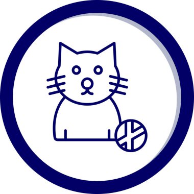 Bir kedi simgesinin vektör illüstrasyonu