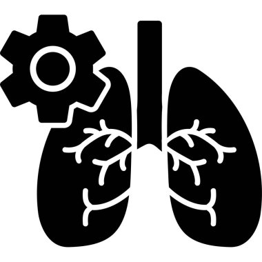 akciğer simgesi vektör illüstrasyonu