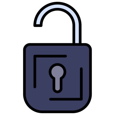 Kilit simgesi. Kilit vektör simgesi web için basit çizimi