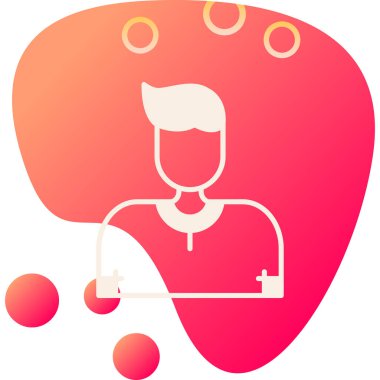 Beyni olan bir adam. Web simgesi basit tasarım