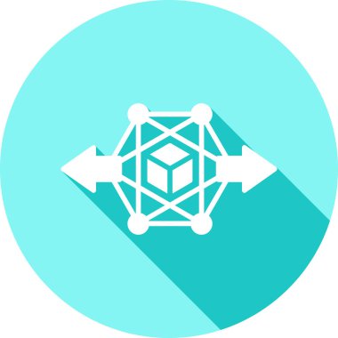 beyaz arkaplanda izole edilmiş blockchain simgesi vektörü, engelleme zinciri kavramı işareti