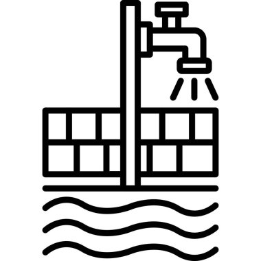 Su bitkisi ikonu. Beyaz arkaplanda izole edilmiş web tasarımı için ana hatlı su bitkisi vektör simgesi