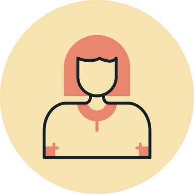 avatar kadın kişisi simgesi ana hatları biçiminde