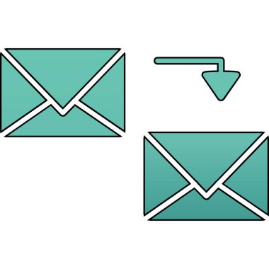 E- posta simgelerinin vektör illüstrasyonu