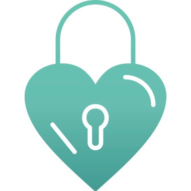 kalp kilidi simgesi düz stil