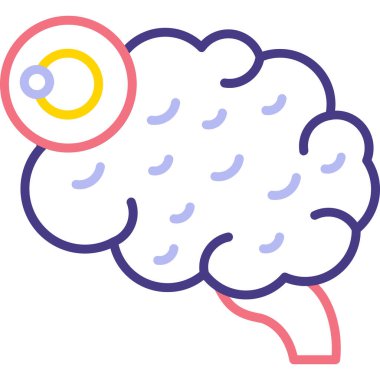 Beyin. Web simgesi basit illüstrasyon