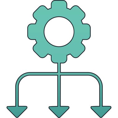 ok izole edilmiş simge ile dişli