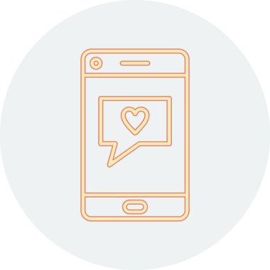 içinde kalp olan akıllı telefon sohbet kabarcığı çizimi