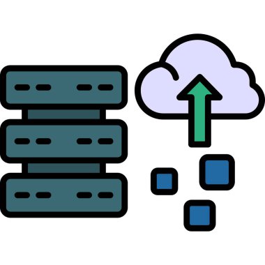 sunucu simgesi renk dış hat vektörü