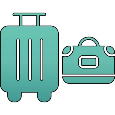 bavul ikonu vektör illüstrasyonu