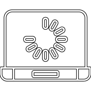 ekran izole edilmiş simgeye sahip dizüstü bilgisayar