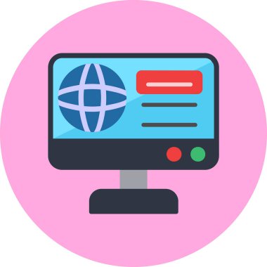 Web tarayıcı simgesi. Web için web vektör simgelerinin basit illüstrasyonu