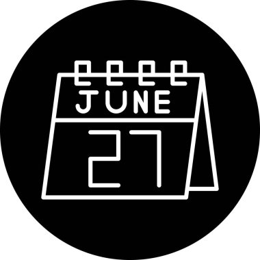 3 Haziran tarihli glyph vektör simgesi tasarımı