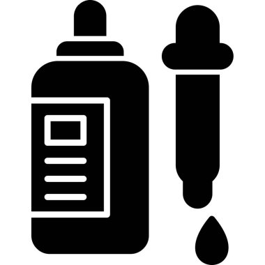 şişe ve ilaç ikonu vektör illüstrasyonu