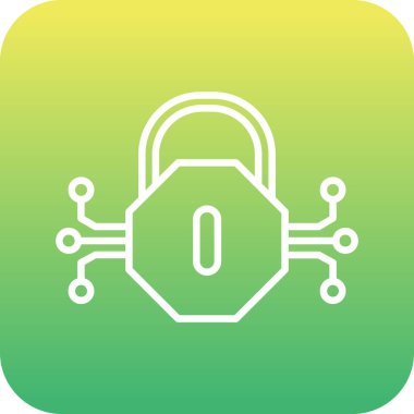 kilit düz simge vektör çizim