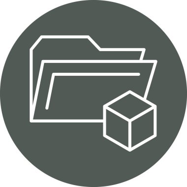 Bir kutu simgesinin vektör illüstrasyonu