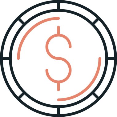 Dolar. Web simgesi basit illüstrasyon