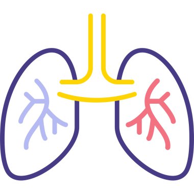 Çizgi film akciğerlerinin vektör çizimi