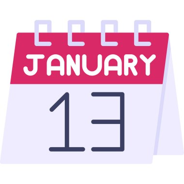 10 Ocak - gün simge vektör illüstrasyonu