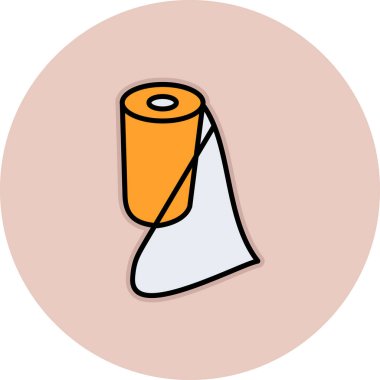 Kağıt rulo ikonu. Web için kağıt rulo vektör simgelerinin özet çizimi