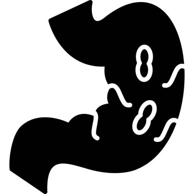 Mide vektör simgesi. Basit illüstrasyon logosu izole edilmiş düz arkaplan