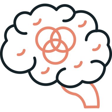 beyin ikonu vektör illüstrasyonu