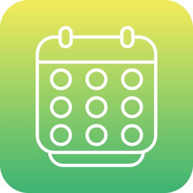 Takvim Satırı Gradyan Vektör Simgesi Tasarımı