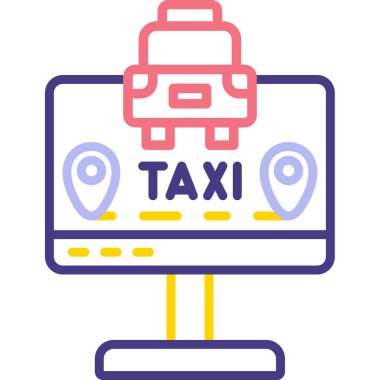 Taksi arabası. Web simgesi basit illüstrasyon