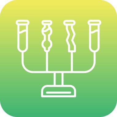 Beyaz arka planda izole edilmiş Hannukah Yahudi Orah ikonu. Geleneksel Hanuka sembolü. Geleneksel bayram ve Yahudi festivali. Hanuka ışıkları konsepti. vektör.