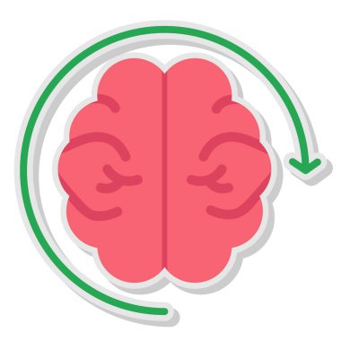 Beyin. Web simgesi basit illüstrasyon