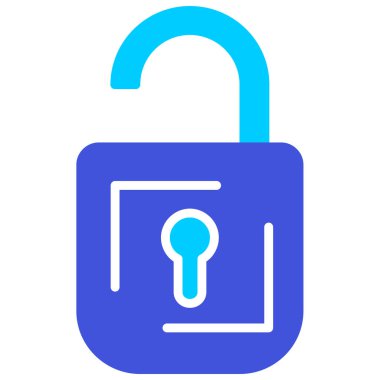 Kilit simgesi. düz resimleme