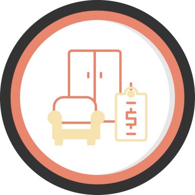 Bir otel simgesinin vektör illüstrasyonu