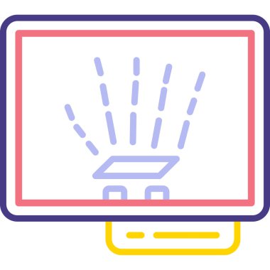 Bilgisayar monitörü simgesi. vektör illüstrasyonu