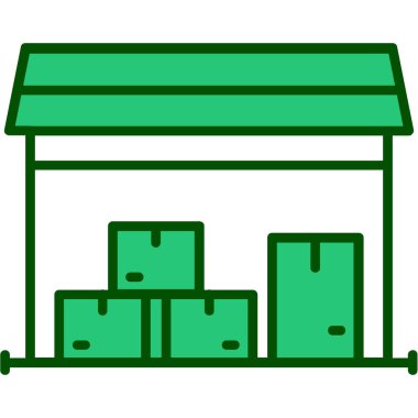 Depo oluşturma simgesi renk ana hatları vektörü