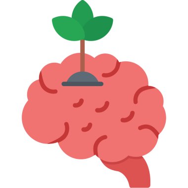 Beyin ve ağaç vektör tasarımı simgesi