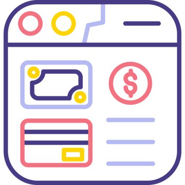 Ödeme. Web simgesi basit illüstrasyon