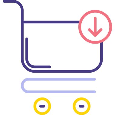 El arabası. Web simgesi basit illüstrasyon