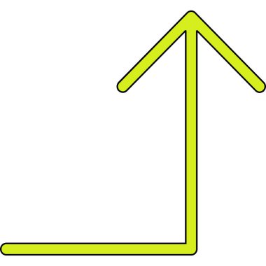 yeşil ok simgeye yükseltiliyor, düz biçim