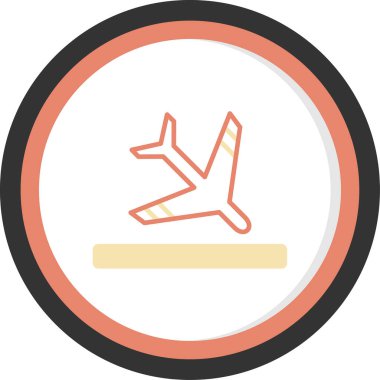 uçak renkli vektör simgesi