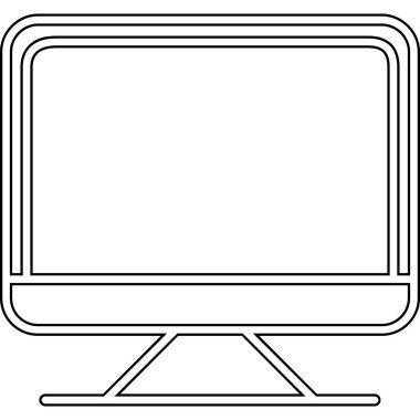 Bilgisayar ekranı beyaz arkaplanda izole edildi. vektör illüstrasyonu.