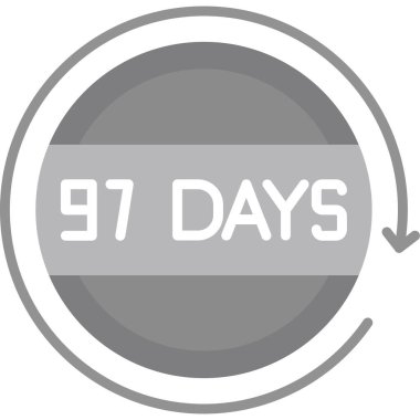 Beyaz üzerinde 9 günlük simge tasarımı