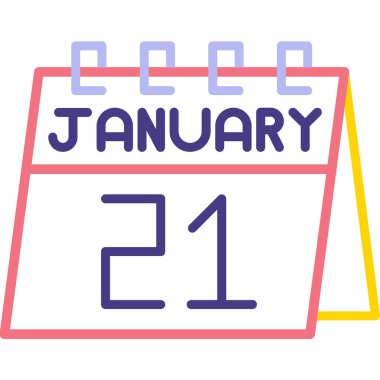 2 Ocak 2 ve günlük simge tasarımı, takvim simgesi