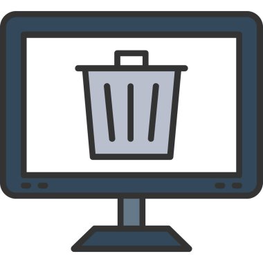 Çöp kutusu düz vektör simgesi