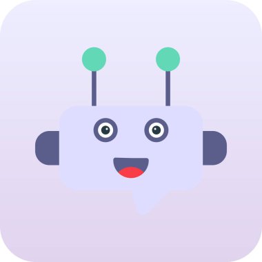 şirin robot simgesi, vektör illüstrasyonu