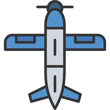 Uçak uçak ikonu - ana hatlar biçiminde