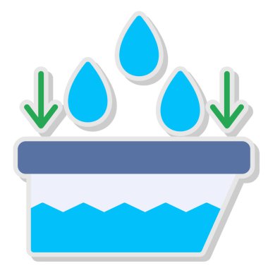 Bir su damlası simgesinin vektör illüstrasyonu